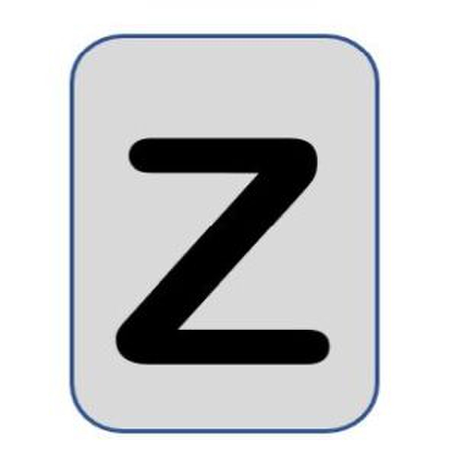 Aluminium label black/silver 40X25mm - Letter Z